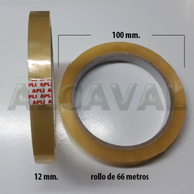 Cinta adhesiva 12 mm 66 m transparente - 12 unidades - RETIF