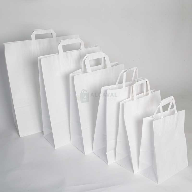 Bolsa de papel asa plana blanco son unas bolsas calidad