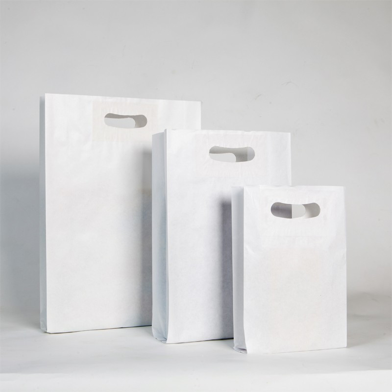 Bolsa papel con asa troquelada interior bolsa color blanco