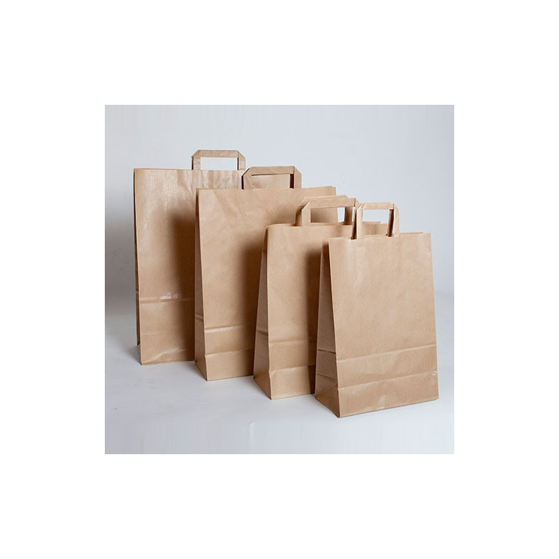 Bolsas papel asa plana impresas, opción para alimentación