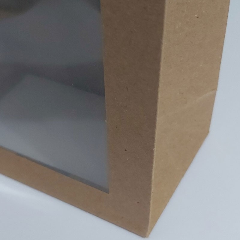 Bolsa de papel mini con asa retorcida de papel y ventana transparente